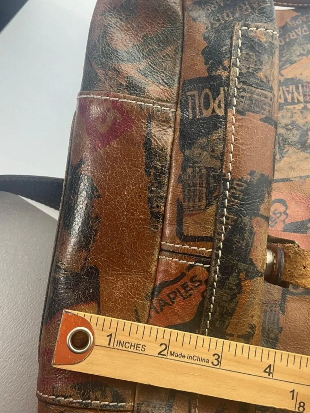 Patricia Nash Atrani Leather Travel Print Bucket Backpack Retro Patina Boho